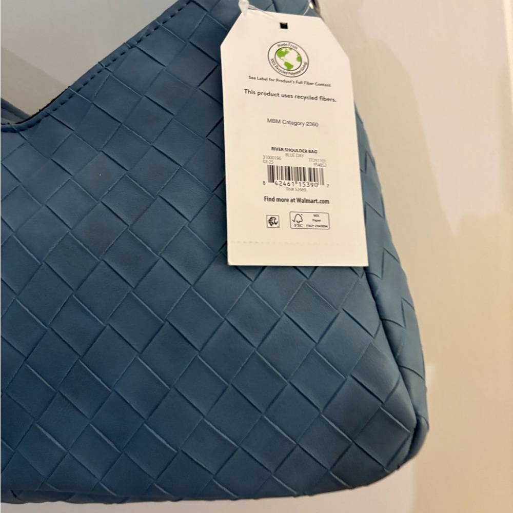 Time & Tru Woven Shoulder Bag in Slate Blue NWT - Picture 2 of 6